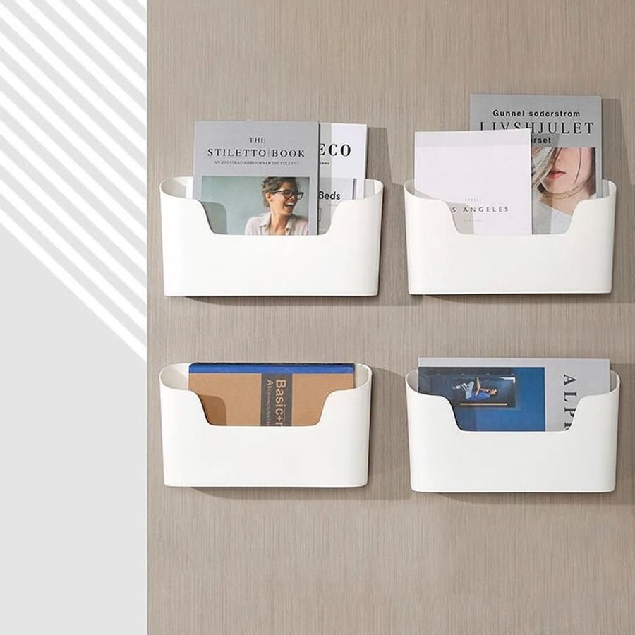 Boraboi Zelfklevende Wandgemonteerde Opbergdozen voor Keukenkastdeuren en Meer Set van 2 Zonder Boren Wit