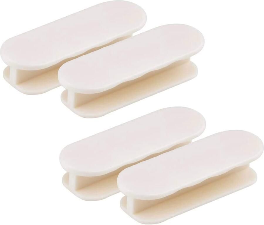 Boraboi Zelfklevende Witte Deur- en Kastgrepen Set van 4 voor Gladde Oppervlakken