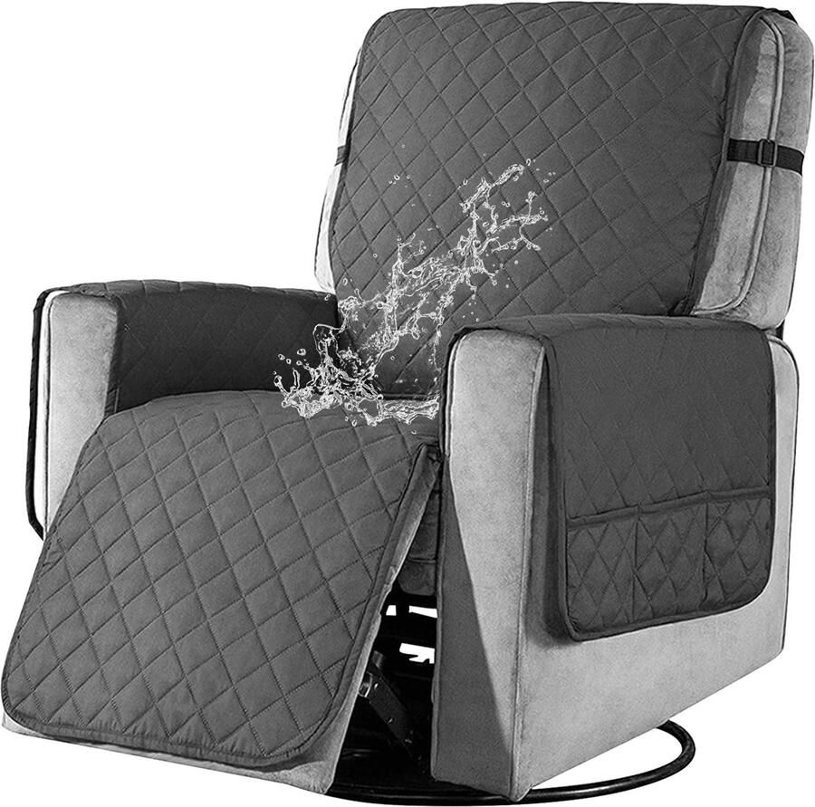 BORDEAG Fauteuilbeschermer voor tv-fauteuils fauteuilbeschermer fauteuilhoes fauteuilbeschermer met armleuning fauteuilhoes fauteuil fauteuilhoes armleuninghoezen met zakken voor thuiswoonkamer (91 x 79 inch)