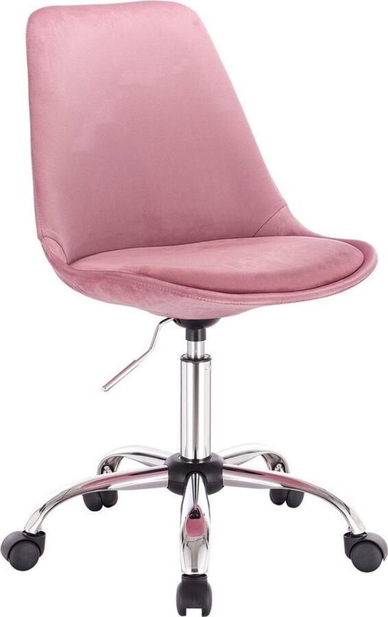 Boriso Ergonomische Bureaustoel met Wieltjes Bureaustoelen Stoel Barkruk Voor Volwassenen & Kinderen Roze