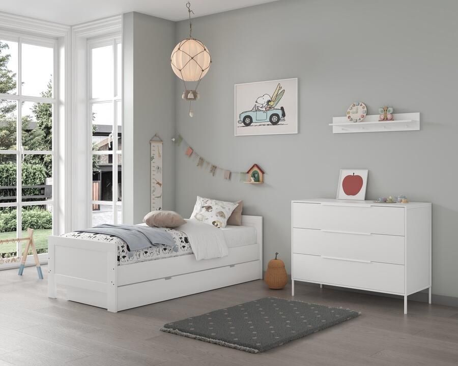 Born Lucky Tienerkamer Noel Wit 2 Delig Met Bed Met Lade - Foto 2