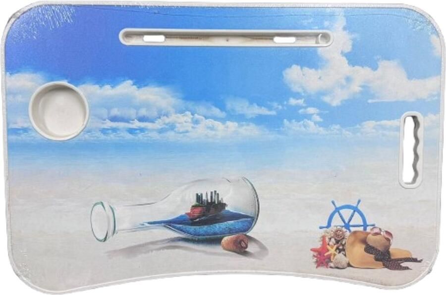 Borvat Pluto Laptoptafel cartoon afbeeldingen tafel met inklapbare poten en drank gleuf leeshouder nautische ontwerp