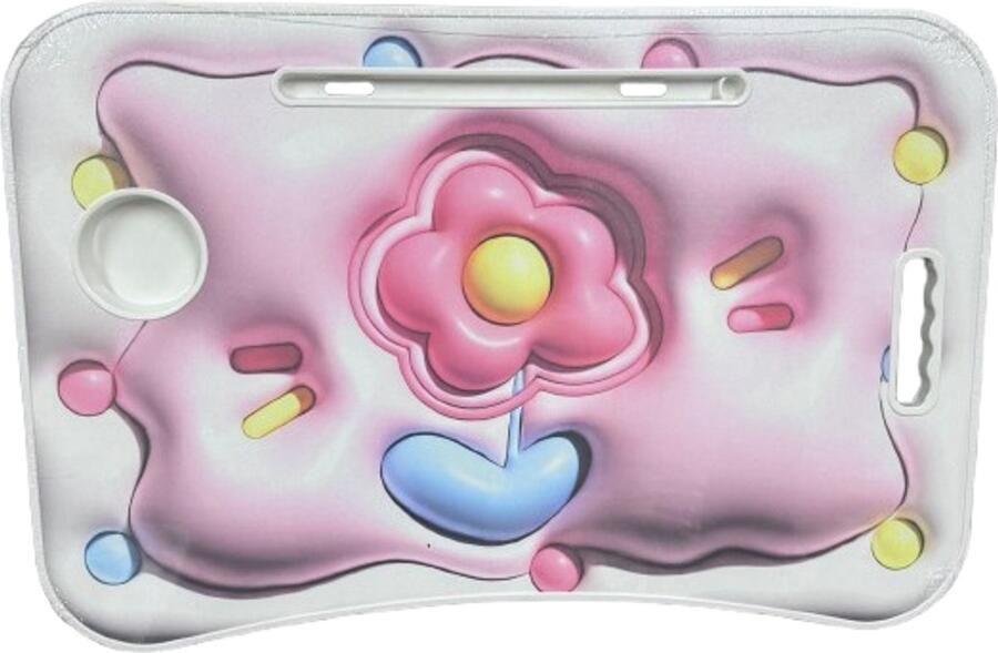 Borvat Pluto Laptoptafel cartoon afbeeldingen tafel met inklapbare poten en drank gleuf leeshouder bloemenontwerp