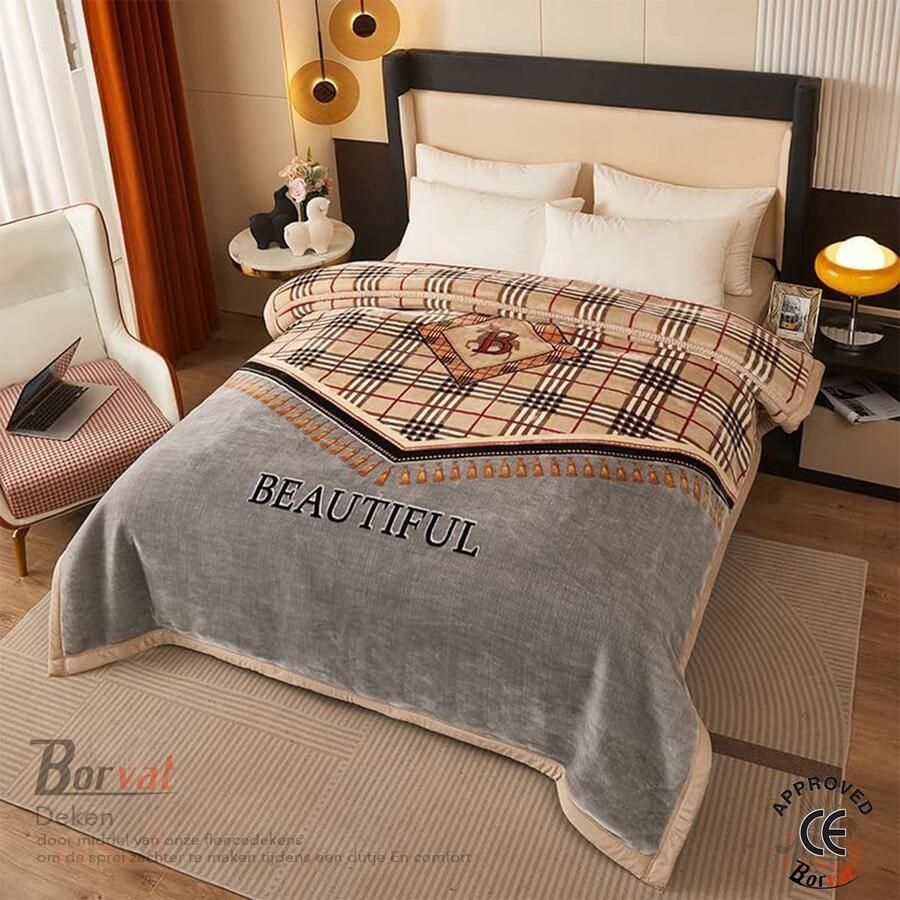 Borvat Soroh Deken Luxe Fleece Dikke Bed Deken Vol Zachte Pluche Fluwelen Deken Shams Zwaar Warm Voor De Winter Ademend N Wasbaar 5 KG 200x230