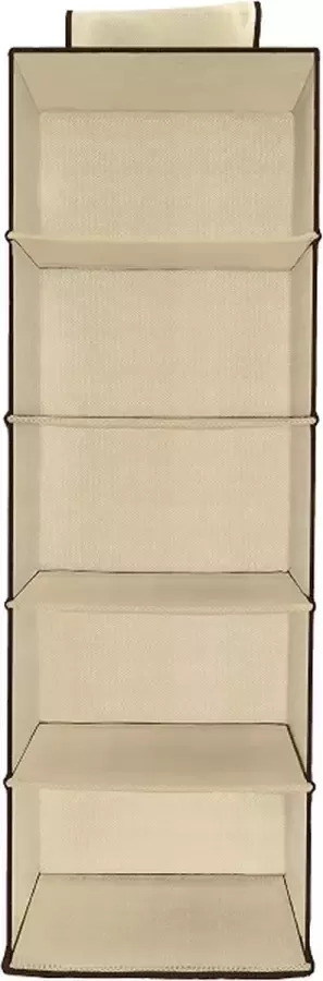 borvat Kast Organizer 5-Vaks ideaal voor elke kledingkast 30x15x100cm Ruimte besparen Stof vrij Beige