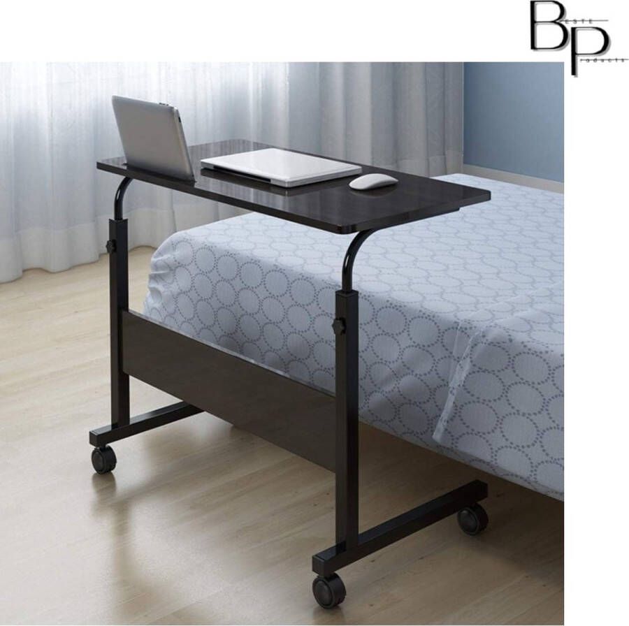 Borvat Beste s Mobiele Bureau Laptop bijzettafel Sta bureau voor laptop tafel voor thuis Bureau Op Wielen thuiskantoor (80cm * 40cm) Laptoptafel voor laptop tablet boek of ontbijt op bed Bedtafel Tablethouder Inklapbaar Onbij
