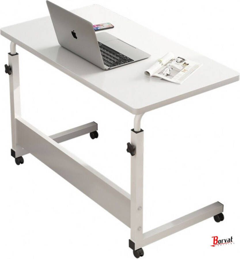 borvat Mobiele Bureau Laptop bijzettafel Sta bureau voor laptop tafel voor thuis Bureau Op Wielen thuiskantoor (80cm * 40cm)