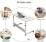 Merklose- Mobiele Bureau Laptop bijzettafel Sta bureau voor laptop tafel voor thuis Bureau Op Wielen thuiskantoor (80cm * 40cm) - Thumbnail 4