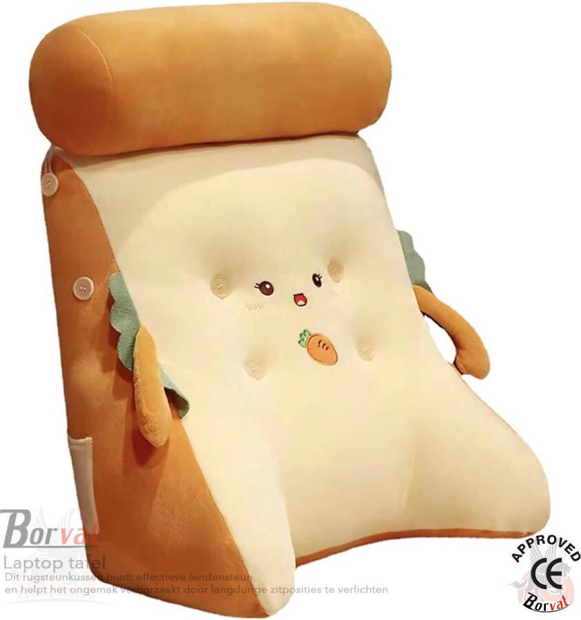 Borvat Rugleuning Kussen Bedrust Leeskussen Wasbaar Afneembaar Rugsteun Kussen voor Bureaustoel Nachtkastje Oranje
