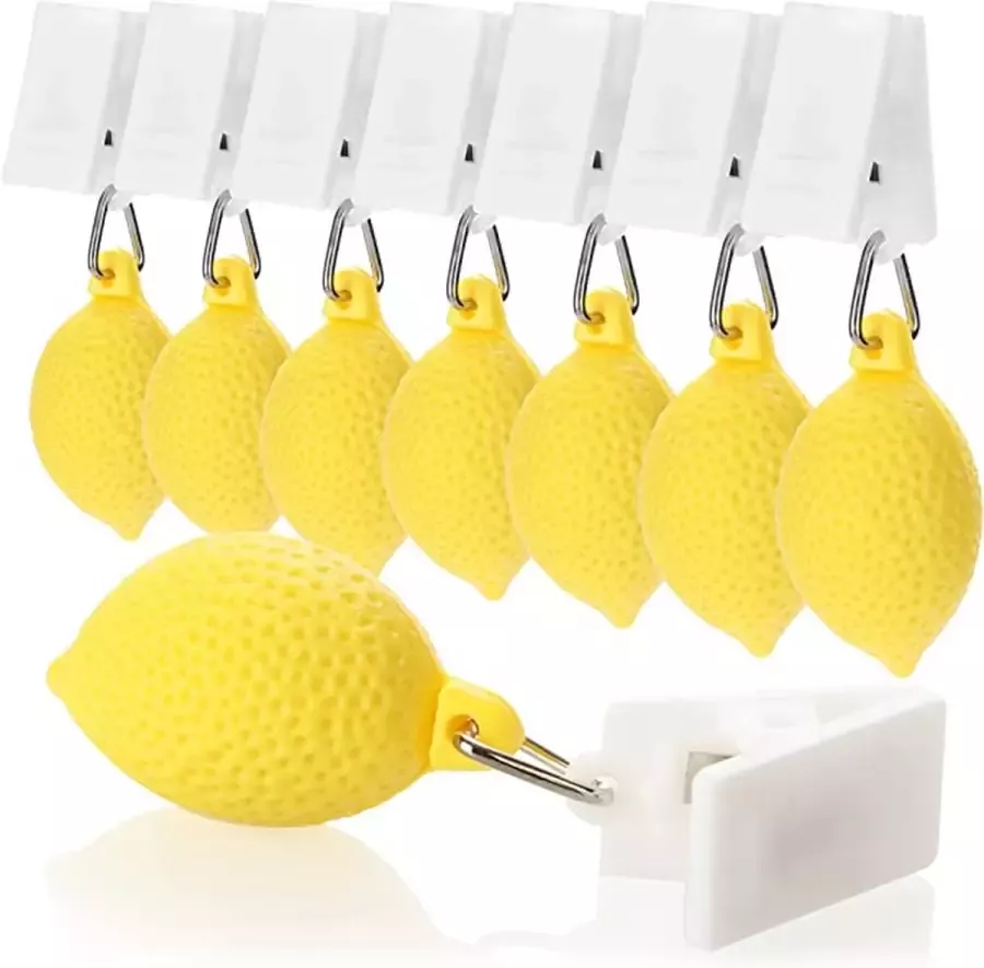 Merklose- Borvat Tafelkleedgewichten clips zwaar kunststof fruit design natuur citroen tafelkleed clip 8 stuks