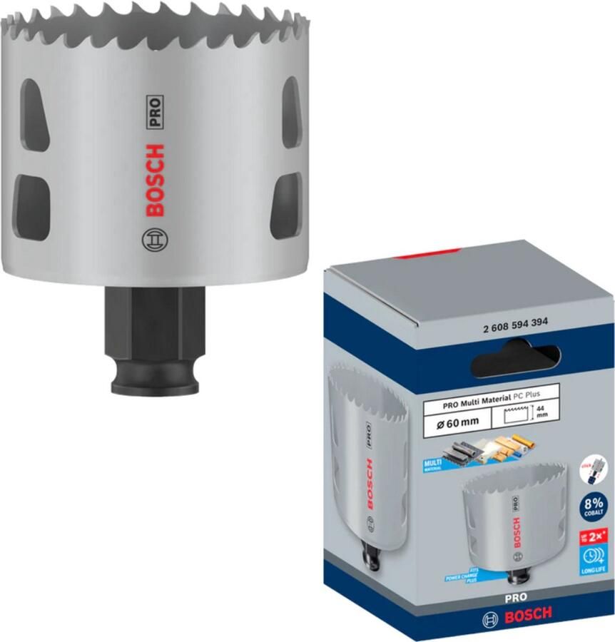 Bosch Professional Bosch PRO Multi Materiaal PC Plus gatenzaag 60 mm 2608594394 - Foto 2