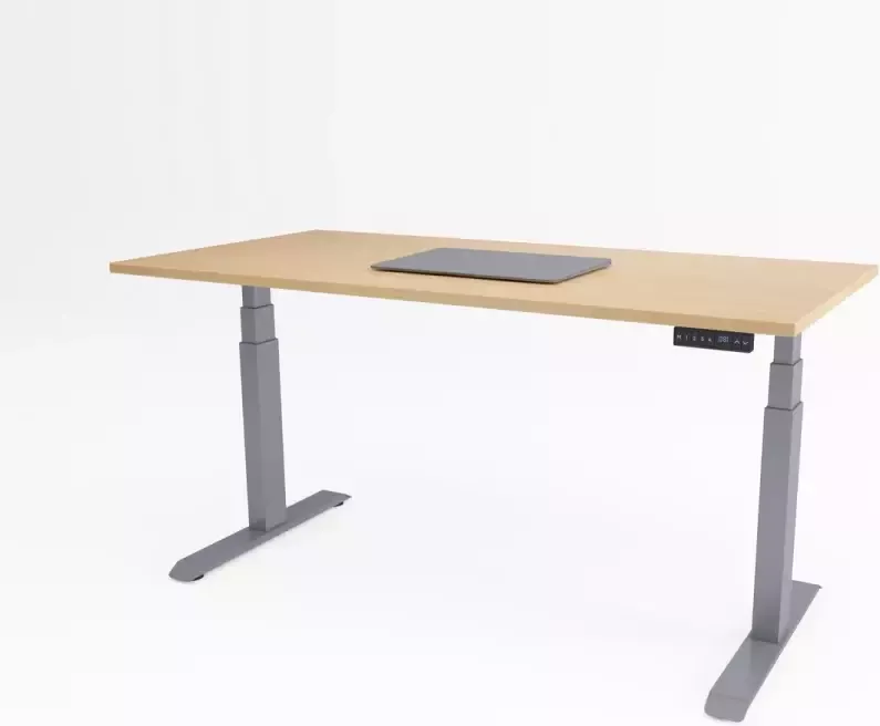 Bosch Tri-desk Premium Elektrisch zit-sta bureau Aluminium onderstel Ahorn blad 120 x 80 cm