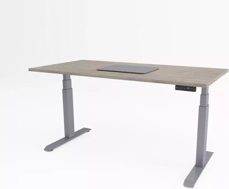 Bosch Tri-desk Premium Elektrisch zit-sta bureau Aluminium onderstel Delano eiken blad 200 x 80 cm