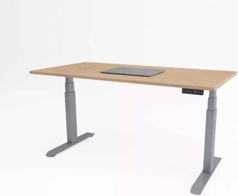 Bosch Tri-desk Premium Elektrisch zit-sta bureau Aluminium onderstel Havana blad 200 x 80 cm
