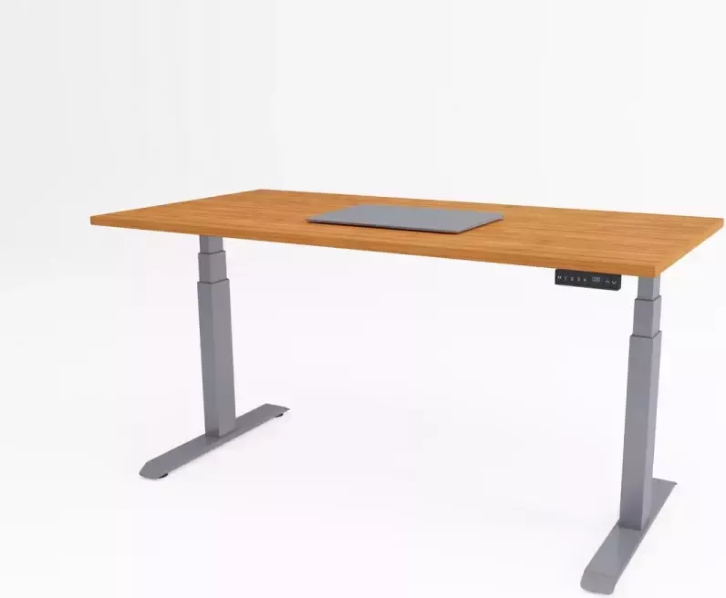 Bosch Tri-desk Premium Elektrisch zit-sta bureau Aluminium onderstel Kersen blad 120 x 80 cm
