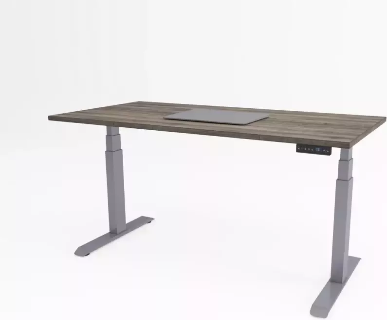 Bosch Tri-desk Premium Elektrisch zit-sta bureau Aluminium onderstel Logan eiken blad 200 x 80 cm