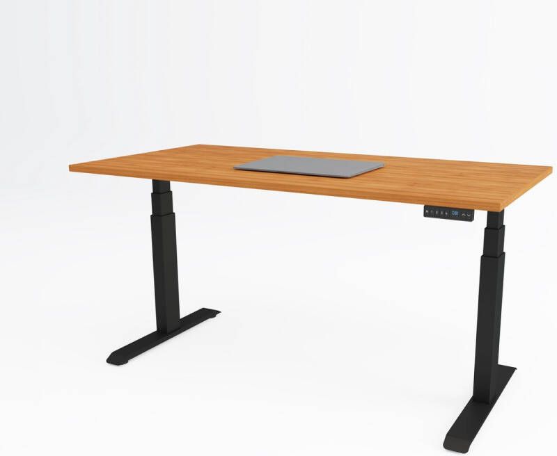 Bosch Tri-desk Premium Elektrisch zit-sta bureau Zwart onderstel Kersen blad 120 x 80 cm