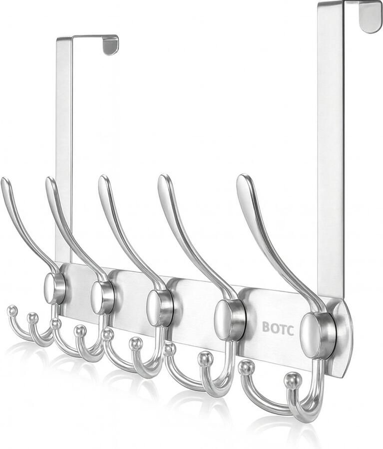 BOTC Deurkapstok RVS Deurhanger 15 haaks Wandkapstok Deurhaak Deur kapstok hangend Ophanghaak Zliver - Foto 2