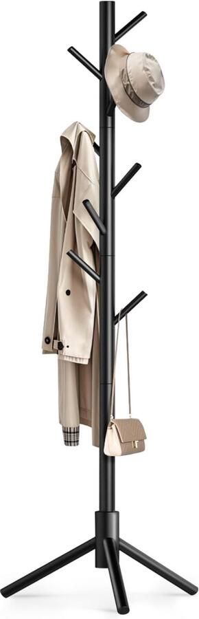 BOTC Mobiel Kledingrek Kleding rek met wieltjes Kledingrek met schoenenrek Opbergrek voor kleding Zwart