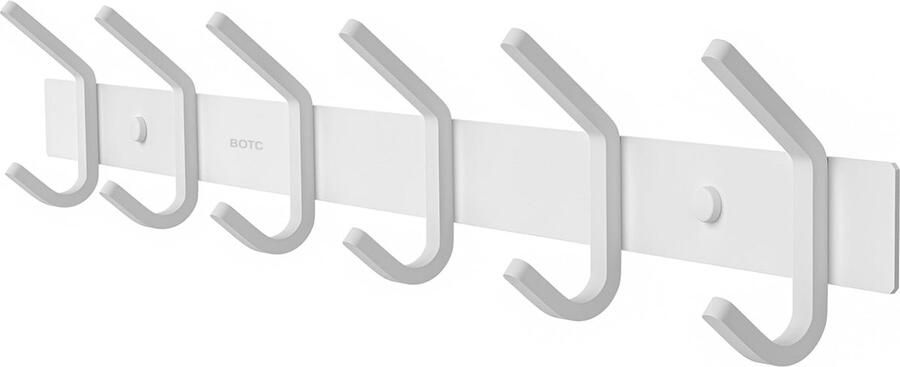 BOTC Kapstok Wandkapstok 12-haken Muur Kapstok Hangend RVS Hangende kapstok Muur of Wand Wit