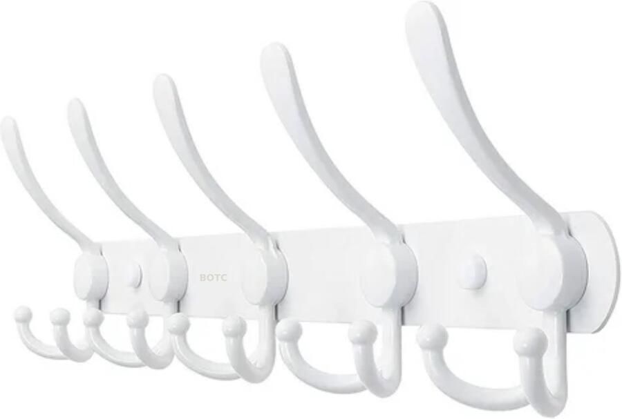 BOTC Kapstok Wandkapstok 15-haken Muur Kapstok Hangend RVS Hangende kapstok Muur of Wand Wit - Foto 2