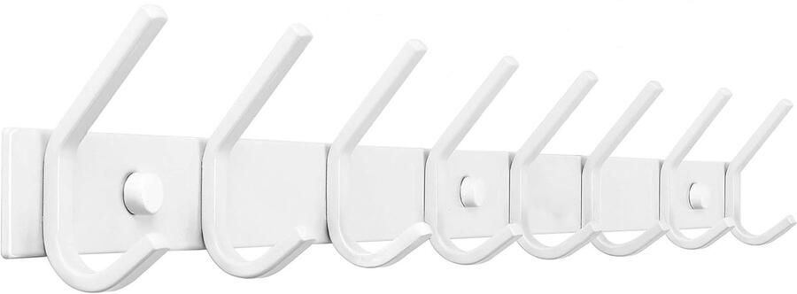 BOTC Kapstok Wandkapstok 16-haken 55cm Muur Kapstok Hangend Aluminium Wit