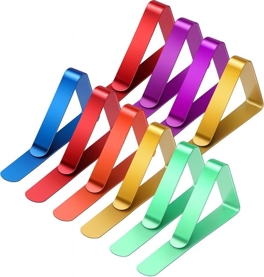 BOTC Tafelkleedklemmen –12 stuks Stevige Tafelklemmen voor Tafellaken Tafelkleed Gewichtjes RVS Kleurrijk