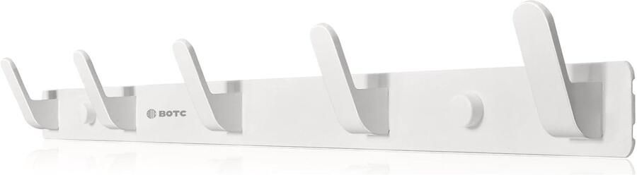 BOTC Handdoekhaak 5 in 1 Kapstok Wandkapstok Kapstok Hangend Handdoekhouder RVS Wandhaak Muurhaak Wit - Foto 2