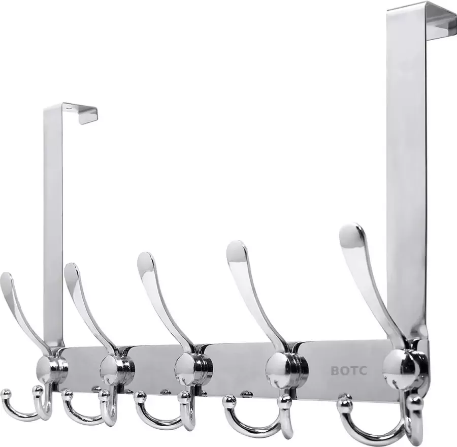 BOTC Deurkapstok RVS Deurhanger 15 haaks Wandkapstok Deurhaak Deur kapstok hangend Ophanghaak Zliver - Foto 3