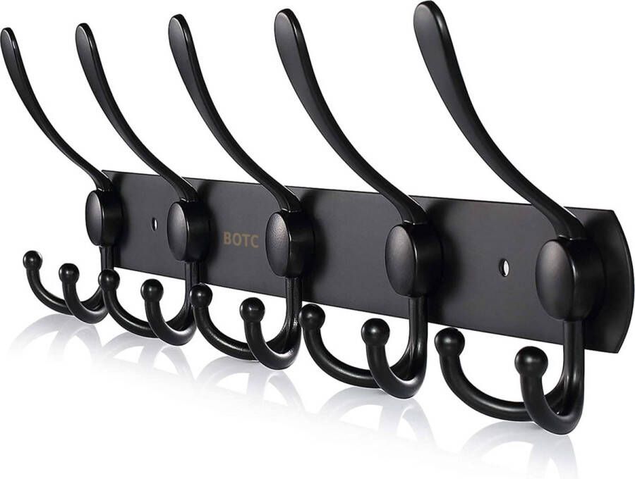BOTC Kapstok Wandkapstok 15-haken Muur Kapstok Hangend RVS Hangende kapstok Muur of Wand Zwart