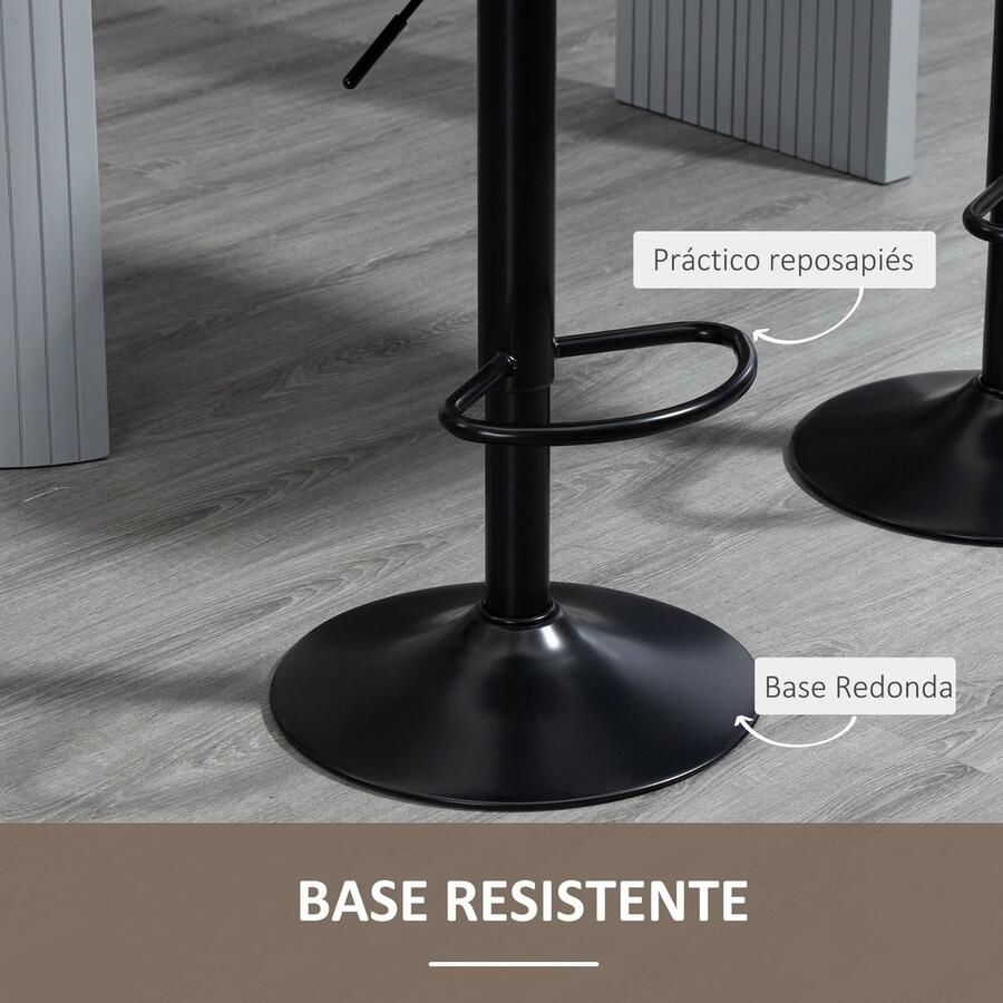 Botec Barkruk Set van 2 In Hoogte Verstelbare Keukenkrukken Barkrukken met Rugleuning Bar Kruk 46 5x51x86-106cm Bruin