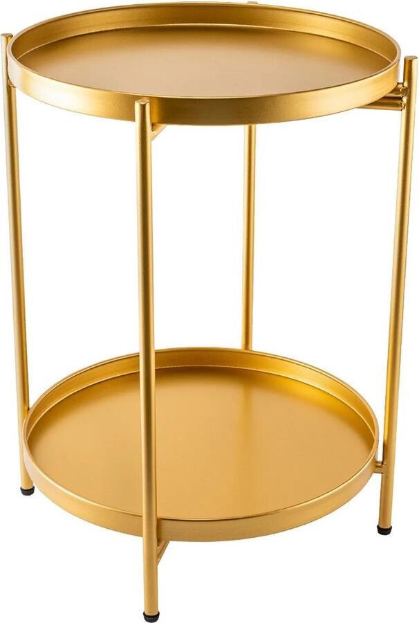 Botec bijzettafel rond goud bijzet tafel bijzettafeltjes woonkamer Stijlvol en Functioneel 40 × 40 × 51 5 cm