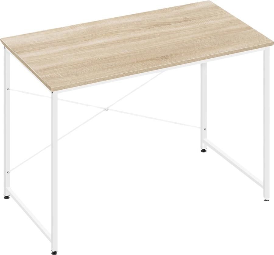 Botec Computerbureau met metalen frame computertafel computer bureau strak ontwerp stevige constructie en veelzijdig 100x50x76 cm