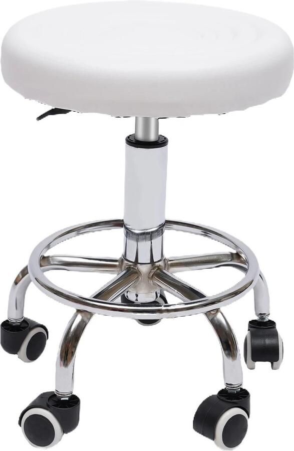Botec verstelbare kruk op wielen kapperskruk rolkruk Comfort en Mobiliteit in Één 44-57 cm hoog Ronde Verstelbare Kruk met Wielen – Comfort en Mobiliteit in Één Introductie Ontdek de perfecte combinatie van stijl comfort en functionaliteit