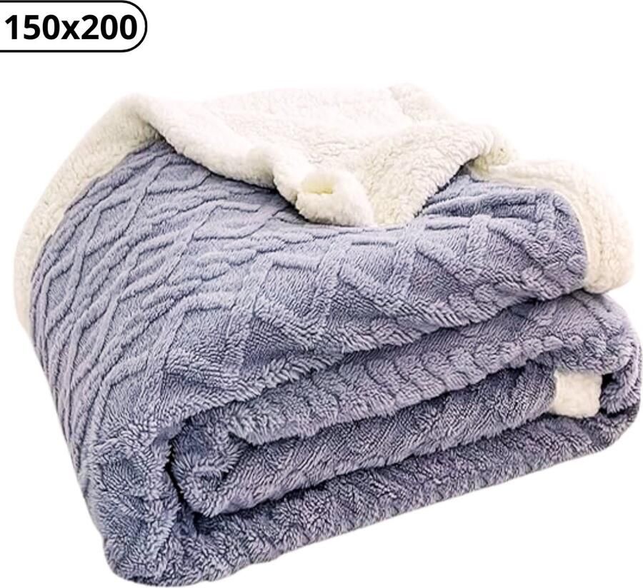Bovista Dekentje Deken Pluche Wollen Fleece Plaid Knuffeldeken Bank Deken Licht Grijs 150x200cm