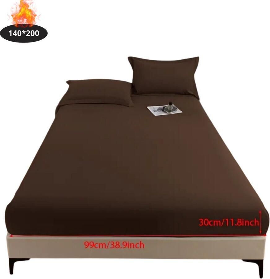 Nivard Waterdicht Hoeslaken Beddengoed Fitted Sheet Bed Koffie 140x200
