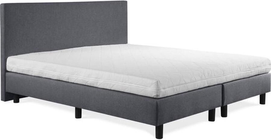Boxsping FD Boxspring Vendita vlak 70x190 cm Luxe Pocketvering Stof antraciet Gratis 2x Hoofdkussens