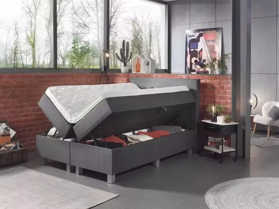 Boxspring Atelier Complete Opbergboxspring 160x200 cm Inclusief pocketvering matrassen Model Storage Tweepersoons bed met opbergruimte - Foto 2