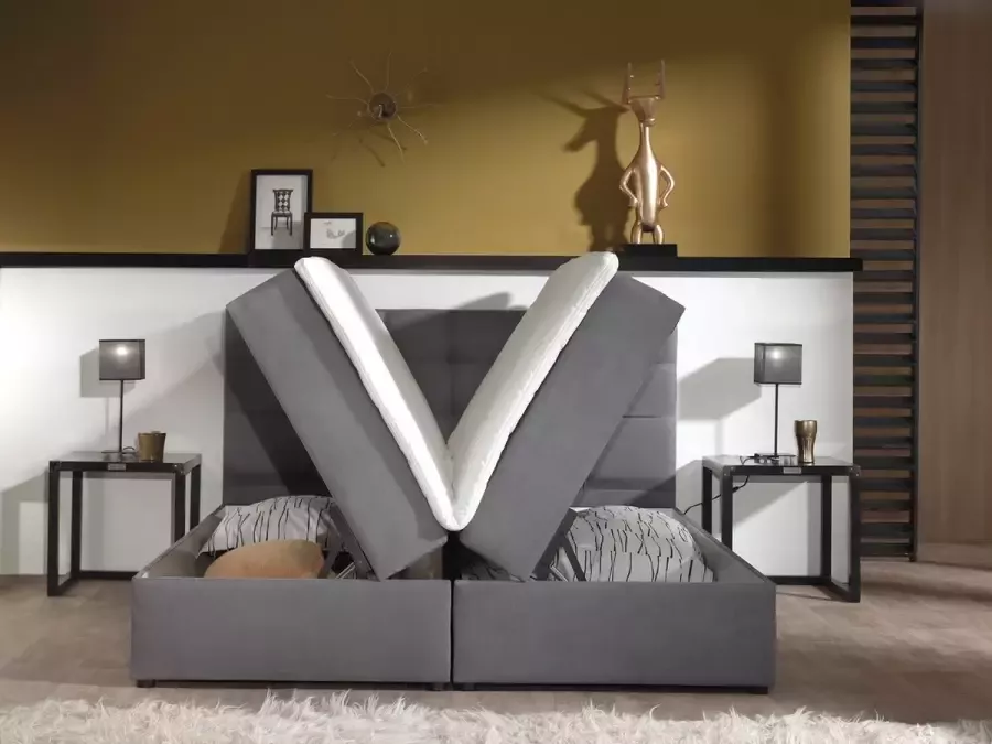 Boxspring Atelier Complete Opbergboxspring 180x200 cm Inclusief pocketvering matrassen Model Storage Tweepersoons bed met opbergruimte