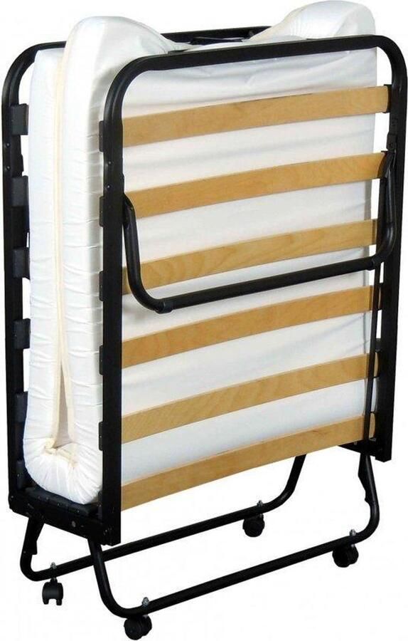 Boxspring Company Vouwbed Inklapbaar bed Deluxe Zwart 80x200 cm