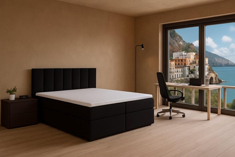 Boxspring FD Boxspring Amalfi vlak 100x220 cm kleur zwart