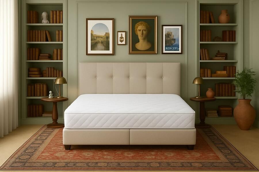 Boxspring FD Boxspring Bed met Opbergruimte Torino 200x210 cm Luxe Pocketvering Matras Stof wit Gratis 2x Hoofdkussens