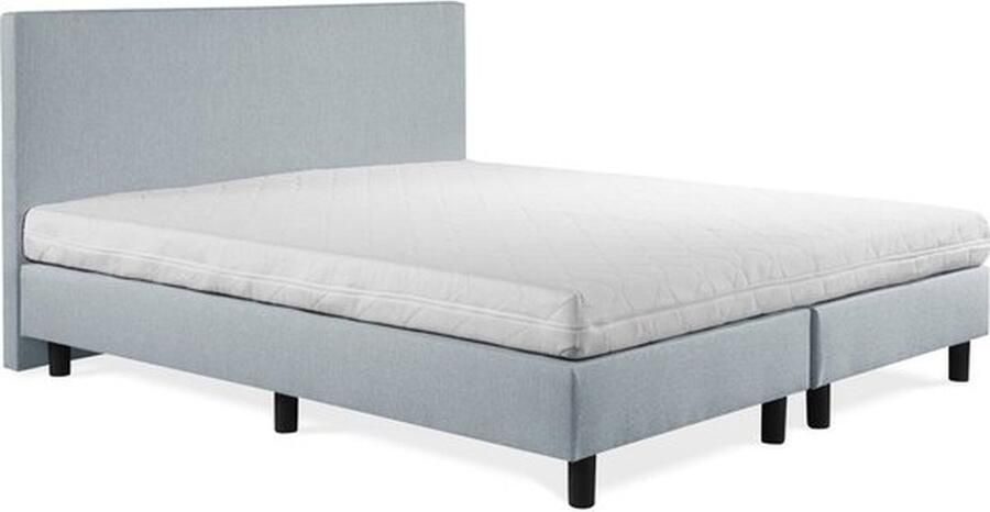 Boxsping FD Boxspring Vendita vlak 70x190 cm Luxe Pocketvering Stof lichtblauw Gratis 2x Hoofdkussens