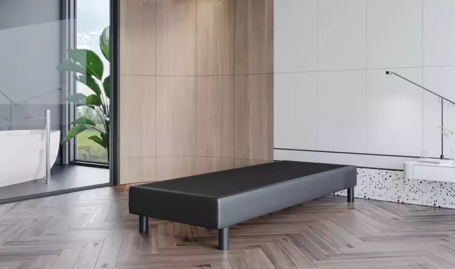 BoxspringDealer.nl Boxspring Los Onderstel Fleur 180x200 cm Skai Zwart