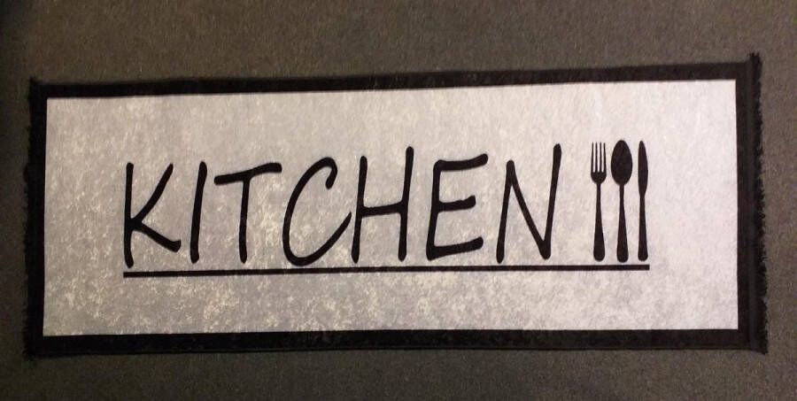 Braillant vloerkleed keukenmat keukenloper zwart grijs 80 x 200 cm