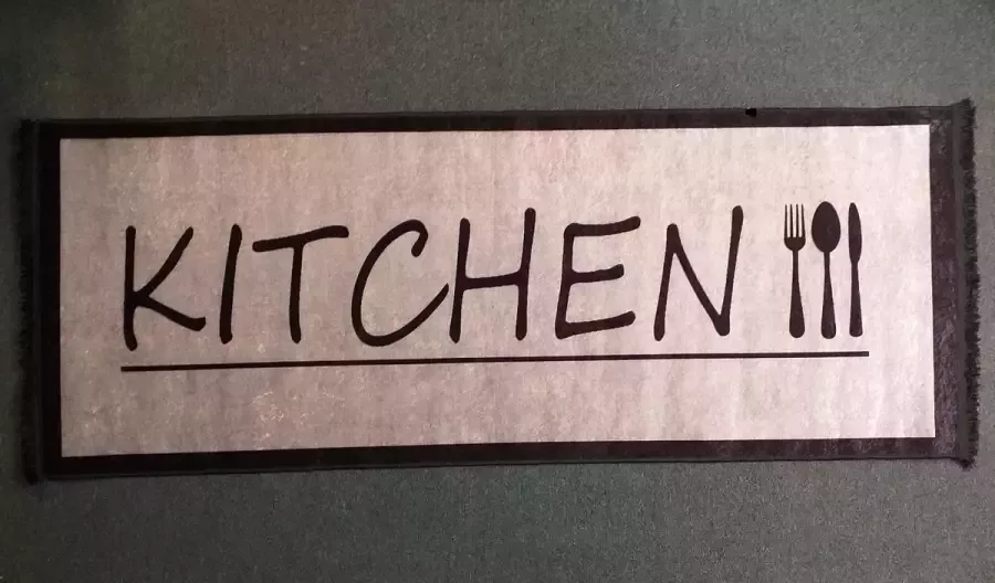 Braillant vloerkleed keukenmat keukenloper zwart bruin 80 x 200 cm