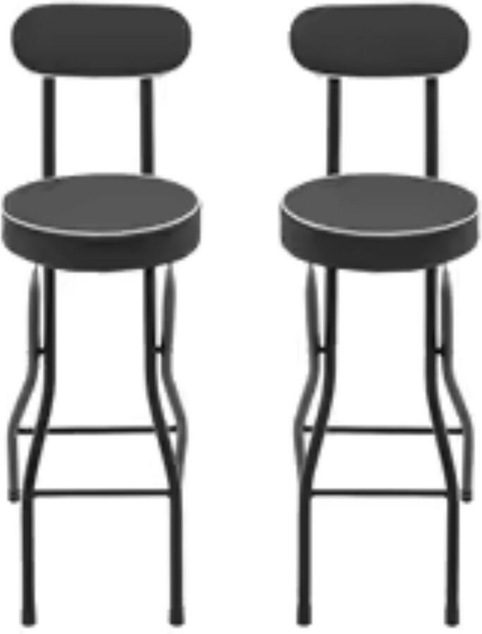 Brandless Barkrukken set Van 2 Barkruk met Rugleuning Barstoel Zwart - Foto 3