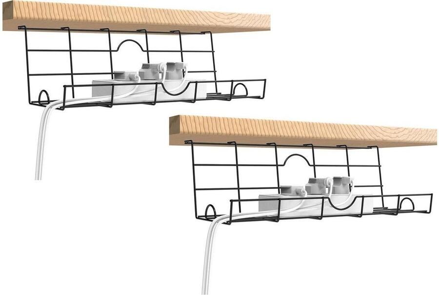 Brandless 2 stuks opbergrekken onder de tafel bureaukabel onder managementlade kabelorganizer rek met draadkabelplank