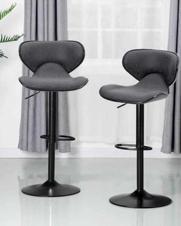 Brandless Barkrukken set Van 2 Barkruk met Rugleuning Barstoel Grijs