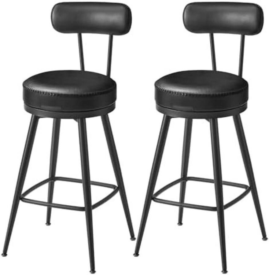 Brandless Barkrukken set Van 2 Barkruk met Rugleuning Barstoel Zwart